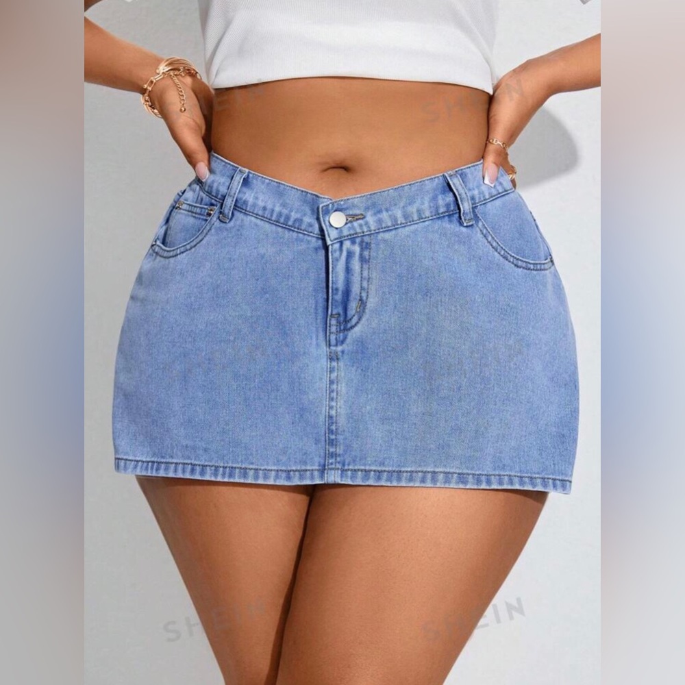 Denim skort